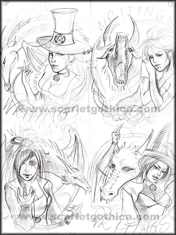 Wytch & Dragon (rough sketches)